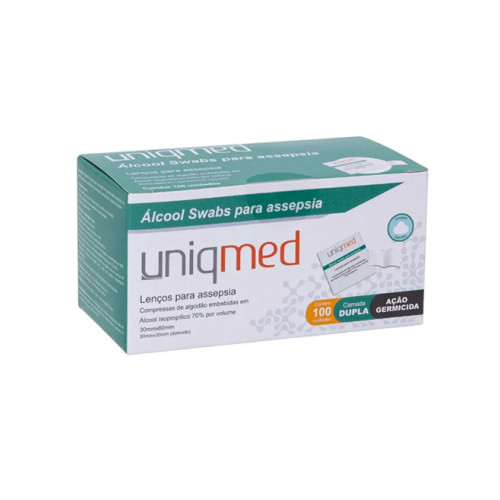 Álcool Swabs Lenços para Assepsia com 100 unidades